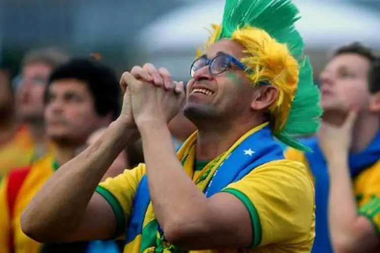 Torcedores do Brasil: "demoramos a entrar na partida", admitiu Neymar (Lucas Uebel/AFP)