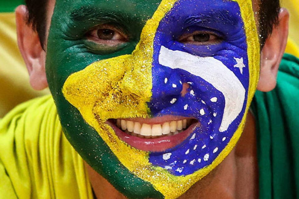 Torcedor brasileiro durante partida de vôlei feminino entre Brasil e Japão (Buda Mendes/Getty Images)