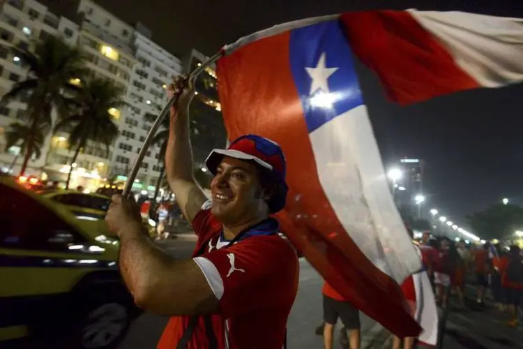 Torcedores chilenos no Rio de Janeiro, durante a Copa do Mundo 2014 (Stringer/Brazil/Lucas Landau/Reuters)