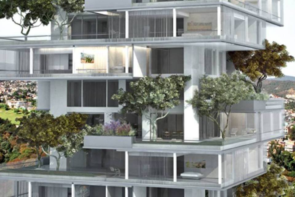 Arquitetos planejam torre residencial com jardins individuais