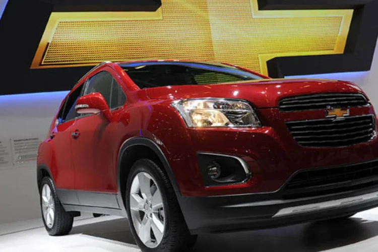 
	Carro da Chevrolet sendo apresentado no Sal&atilde;o de Paris:&nbsp;opera&ccedil;&otilde;es internacionais tiveram o maior aumento, de 10,1%
 (Getty Images)