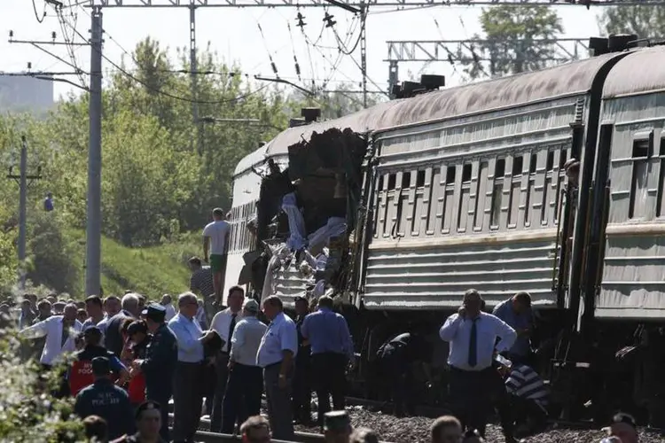 Trem de passageiros que colidiu outro Moscou: número de mortos pode aumentar, diz porta-voz (Grigory Dukor/Reuters)