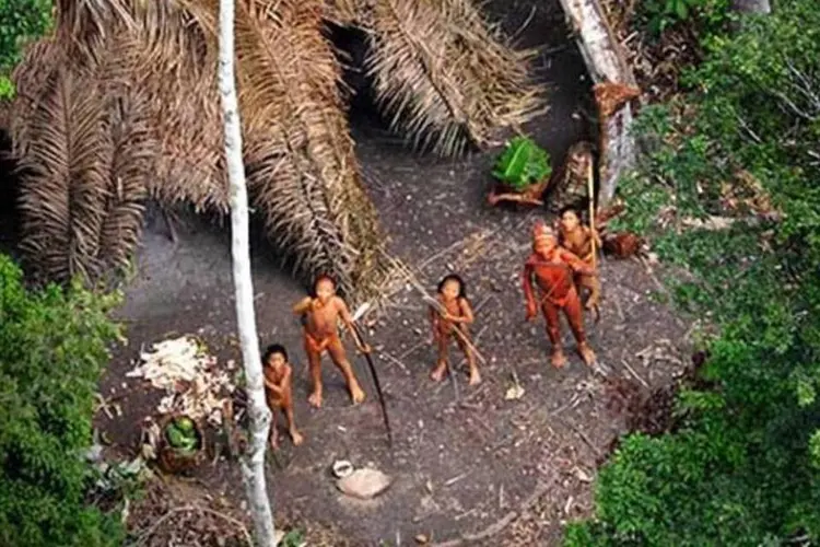 Tribo indígena fotografada pela Fundação Nacional do Índio (Funai) (Divulgação/Funai)