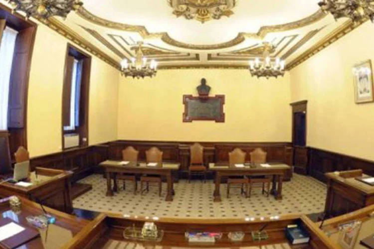 
	Imagem do tribunal onde o mordomo do papa Bento XVI, Paolo Gabriele, ser&aacute; julgado: O acusado e v&aacute;rias testemunhas foram interrogados neste julgamento
 (Observatore Romano/AFP)