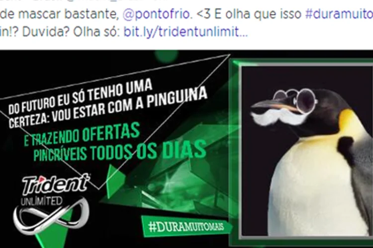 Conversa no Twitter entre Trident e Ponto Frio: diálogo não foi arquitetado com antecedência (Reprodução/Twitter)