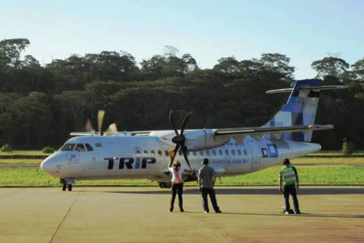 
	Avi&atilde;o da companhia a&eacute;rea Trip: a fus&atilde;o foi anunciada em maio de 2012, e cria a terceira grande empresa de transporte a&eacute;reo no Brasil (Wikicommons)