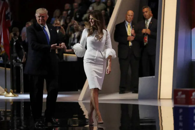 Donald Trump e sua esposa, Melania, na Convenção Nacional do Partido Republicano (Jim Young/Reuters/Reuters)