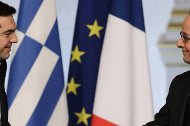 
	Presidentes da Fran&ccedil;a e da Gr&eacute;cia: a grande maioria da Assembleia Nacional da Fran&ccedil;a aprovou acordo com a Gr&eacute;cia
 (Philippe Wojazer/Reuters)