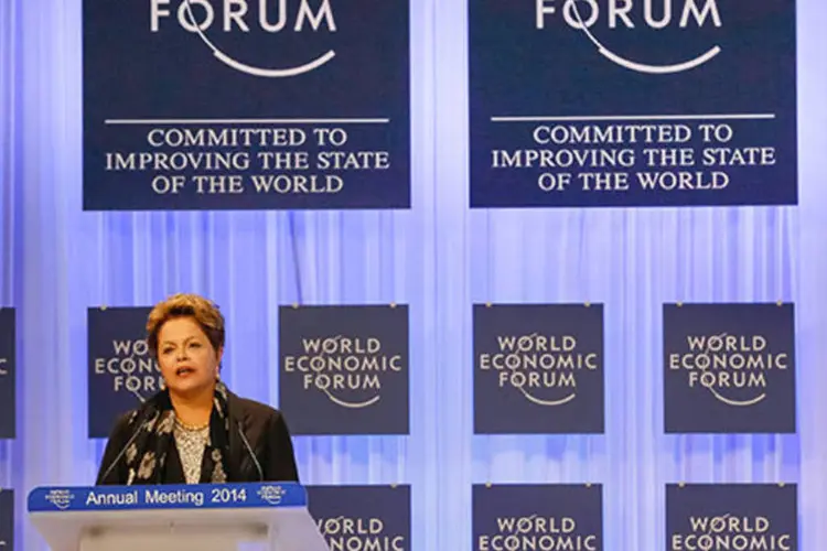 
	Dilma em Davos: a presidente tamb&eacute;m garantiu que o Brasil est&aacute; &quot;preparado&quot; para sediar a Copa do Mundo
 (Roberto Stuckert Filho/PR)