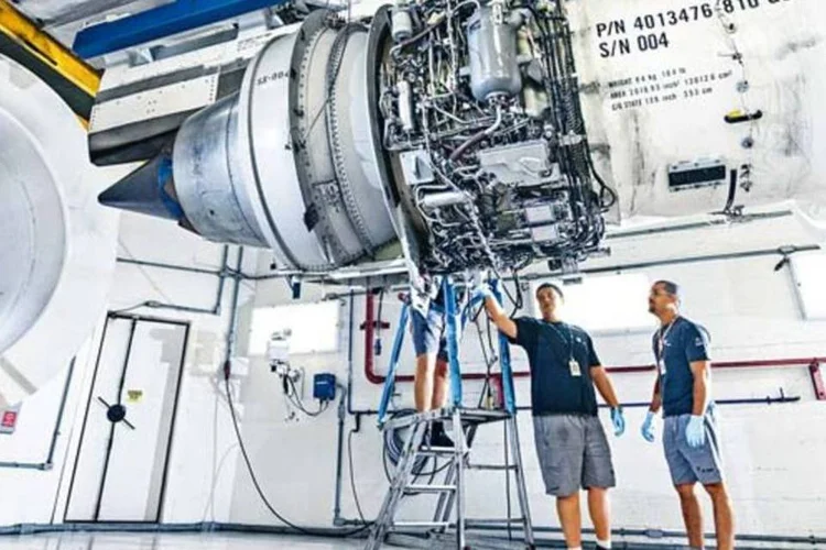 Fábrica de turbinas da GE: a empresa perdeu um contrato com a Embraer (Germano Lüders/EXAME)