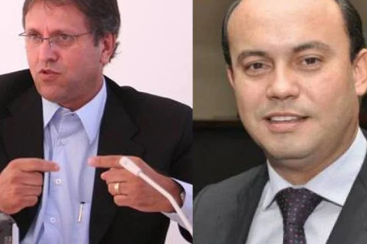 
	Tocantins: Marcelo Miranda (PMDB), &agrave; direita, venceu Sandoval Cardoso (PSD), &agrave; direita
 (Divulgação/Facebook Oficial/ Montagem Exame.com)