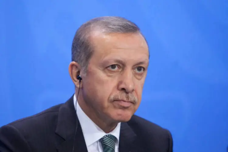 
	Recep Tayyp Erdogan, presidente turco: disputa azedou bastante as rela&ccedil;&otilde;es
 (Krisztian Bocsi/Bloomberg)