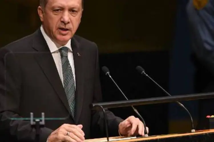 
	Recep Tayyp Erdogan: a R&uacute;ssia &eacute; o maior fornecedor da Turquia, em raz&atilde;o da venda de g&aacute;s, e seu terceiro maior cliente
 (Don Emmert/AFP)