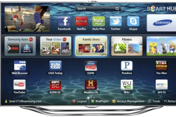As SmartTVs têm processador dual core e oferecem programas como Angry Birds, Netflix, YouTube e Facebook (Divulgação)