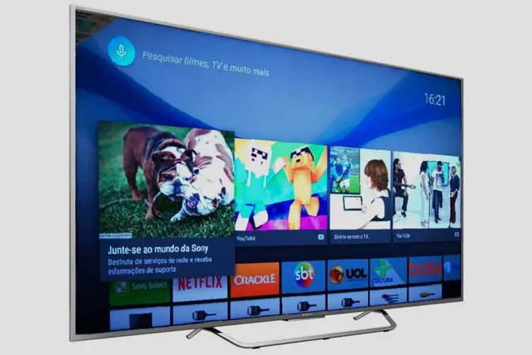 TV da Sony com Android: a empresa lançou sete TVs com o sistema Android (4 com resolução 4K e 3 full HD) (Divulgação/Sony)