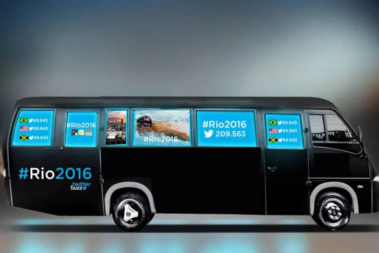 Twitter Buzz: protótipo de ônibus com Wi-Fi do Twitter para as Olimpíadas 2016 (Divulgação/Twitter)
