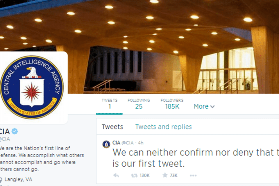 CIA não confirma nem desmente que está no Twitter