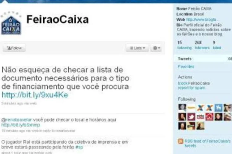 Pela primeira vez a Caixa atualiza informações no twitter do Feirão da Casa Própria (.)