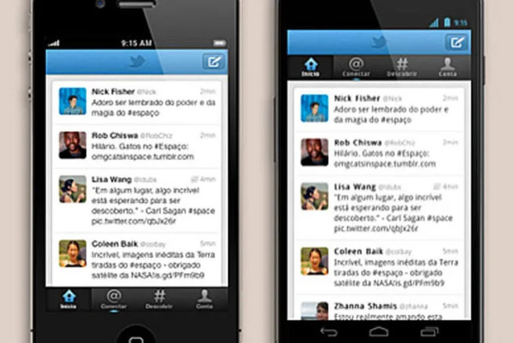 Twitter em smartphones (Reprodução)
