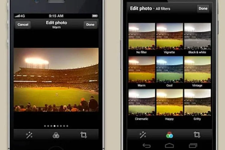 A nova versão do app do Twitter mostra a foto original e alterada com oito opções de efeitos para o usuário escolher (Divulgação)