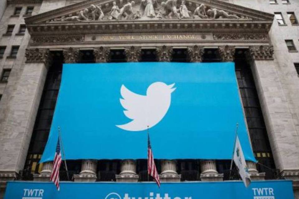 
	Nyse com o s&iacute;mbolo do Twitter na fachada
 (Getty Images/Andrew Burton)