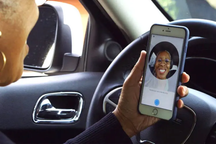 
	Real Time ID Check: o recurso compara a selfie com a foto do perfil do motorista
 (Divulgação/Uber)