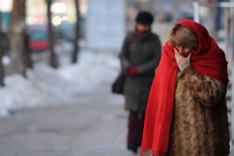 Na Ucrânia, a meteorologia prevê mínimas que podem chegar aos -29 graus (Dimitar Dilkoff/AFP)