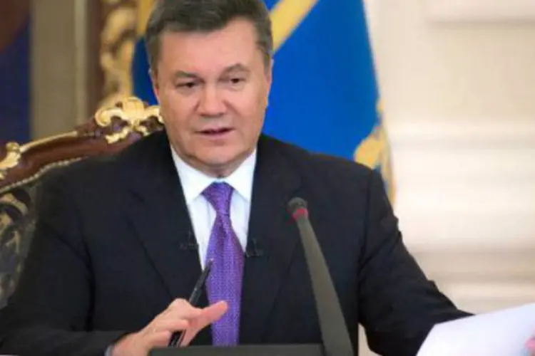 
	O presidente da Ucr&acirc;nia, Viktor Yanukovich: presidente deposto diz&nbsp;que recorreu &agrave; R&uacute;ssia&nbsp;para garantir sua seguran&ccedil;a
 (Ukranian Presidential Press-Ser/AFP)