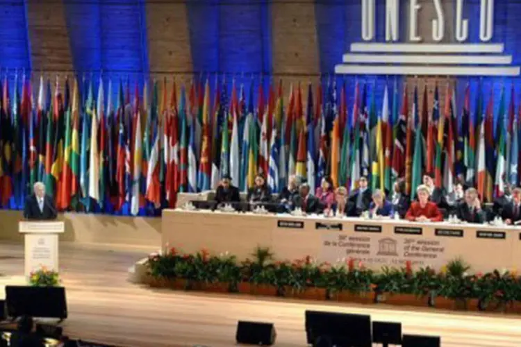 A admissão da Palestina como membro número 195 da organização foi ovacionada pelos participantes da Conferência Geral da Unesco (Miguel Medina/AFP)