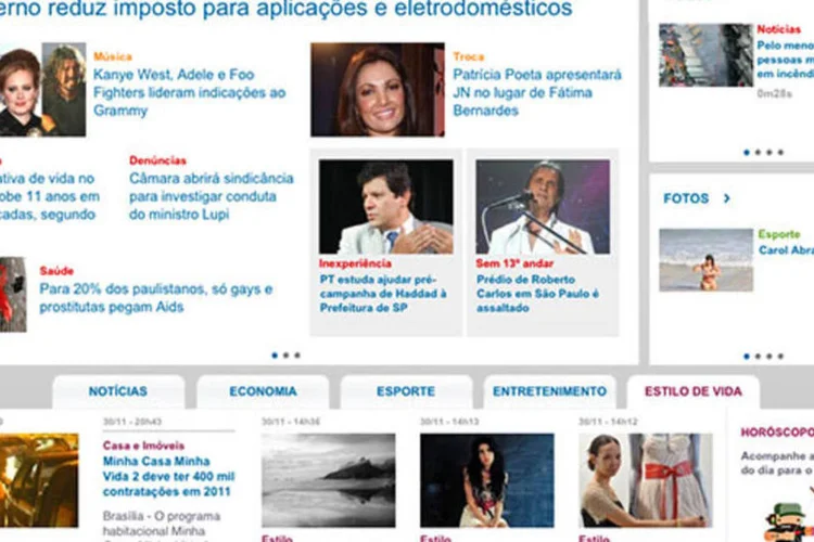 O UOL Notícias dá destaque a manchetes de economia, esporte, entretenimento e estilo de vida (Reprodução)