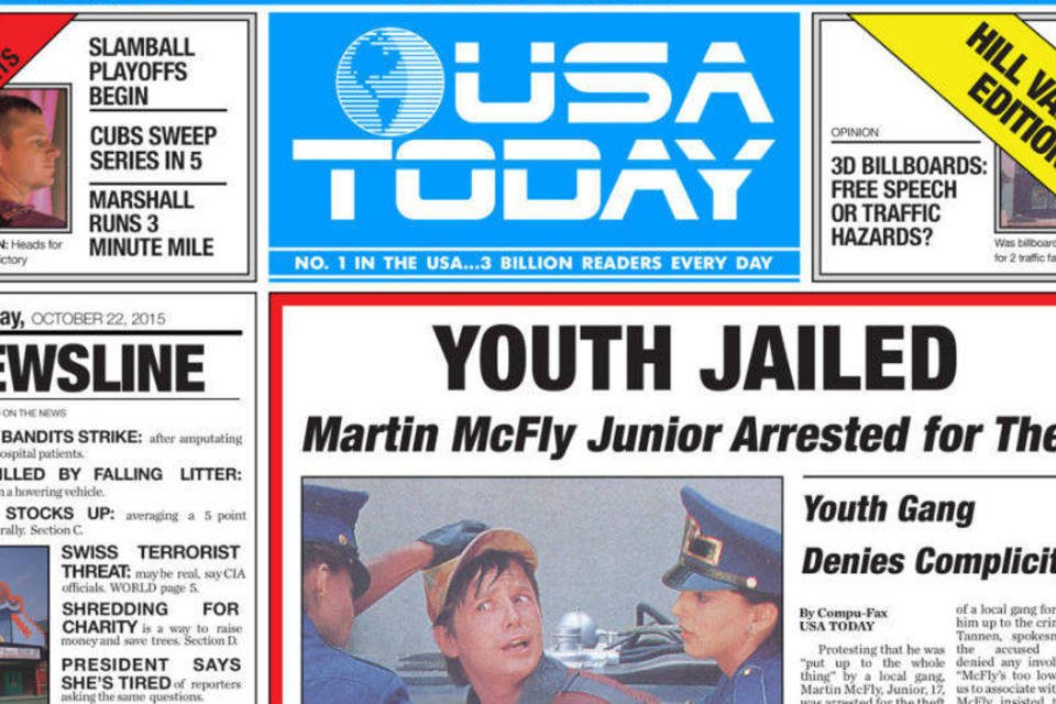 USA Today recria jornal de 'De Volta Para o Futuro 2'