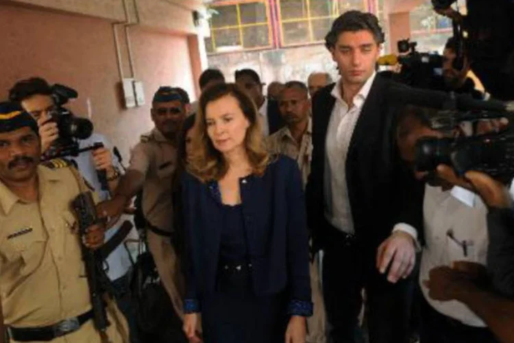 Valerie Trierweiler, ex-parceira do presidente francês François Hollande: Trierweiler negou-se a falar de sua situação pessoal (Punit Paranjpe/AFP)