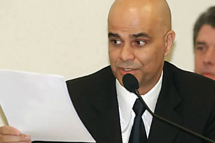 O publicitário Marcos Valério em depoimento na CPI dos Correios (Antonio Cruz/ABr)
