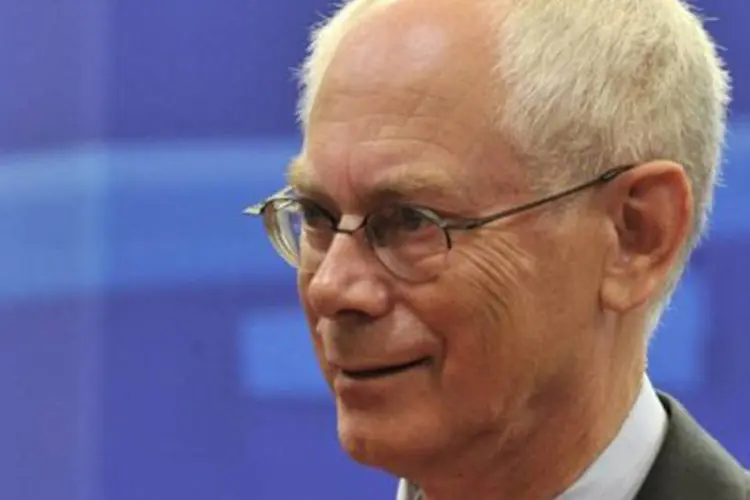 
	Von Rompuy: &quot;Minha an&aacute;lise &eacute; que estamos em um bom caminho. Vamos demonstrar que a moeda &uacute;nica &eacute; um processo irrevers&iacute;vel&quot;, disse
 (Georges Gobet/AFP)