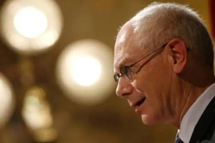 
	O presidente do Conselho Europeu, Herman Van Rompuy: a aprova&ccedil;&atilde;o do or&ccedil;amento comunit&aacute;rio tem de ser feita de forma un&acirc;nime pelos Estados-membros&nbsp;
 (Alexander Klein/AFP)