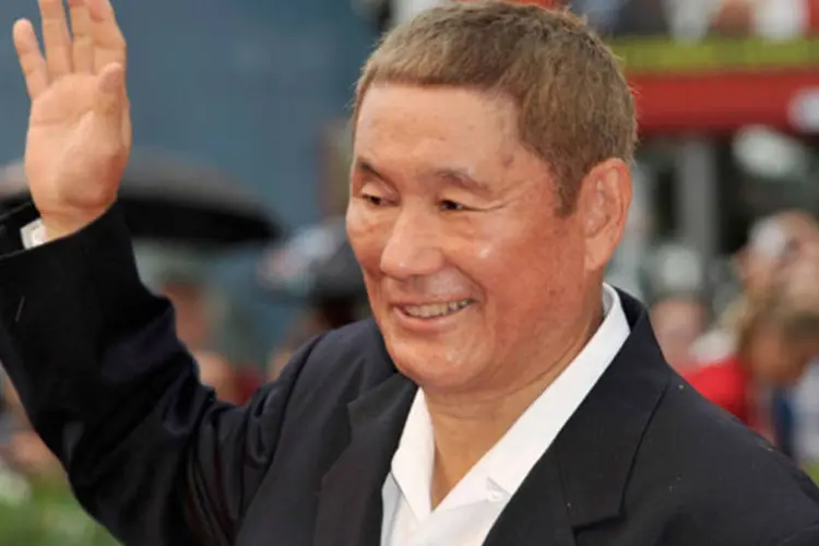 
	Takeshi Kitano, diretor do filme &quot;Outrage Beyond&quot;, durante o Festival de Veneza: &nbsp;ele foi &uacute;nico diretor japon&ecirc;s a entrar na competi&ccedil;&atilde;o
 (Gareth Cattermole/Getty Images)