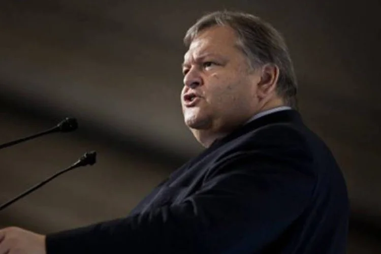O ministro das Finanças grego, Evangelos Venizelos: a Grécia assegurou que suspenderá a operação de redução caso a taxa de participação seja inferior aos 75% (Brendan Smialowski/AFP)