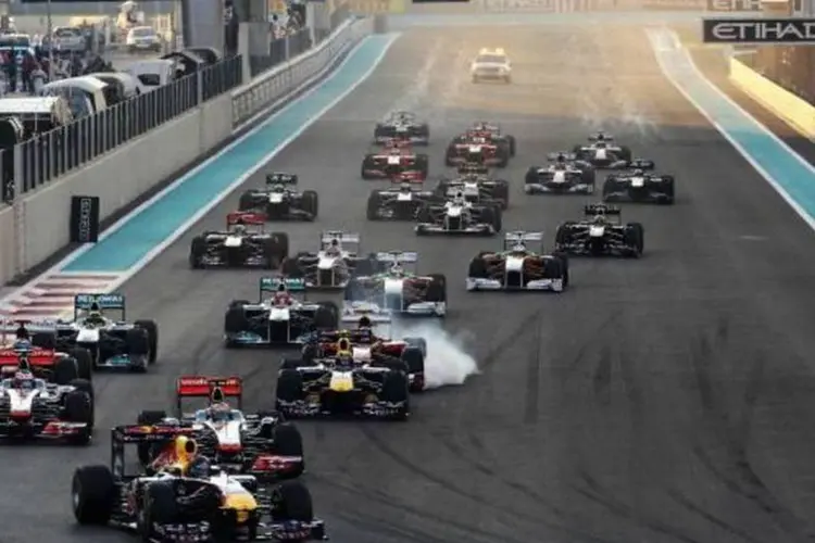Sebastian Vettel entre os outros pilotos no grande prêmio de Abu Dhabi: vitória antecipada (Getty images)
