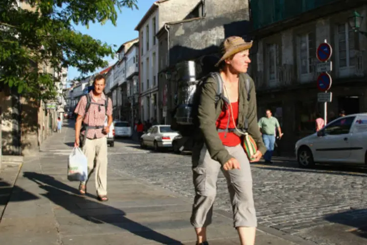 
	Viajantes fazem o Caminho de Santiago de Compostela
 (Getty Images Jorge Herrero)
