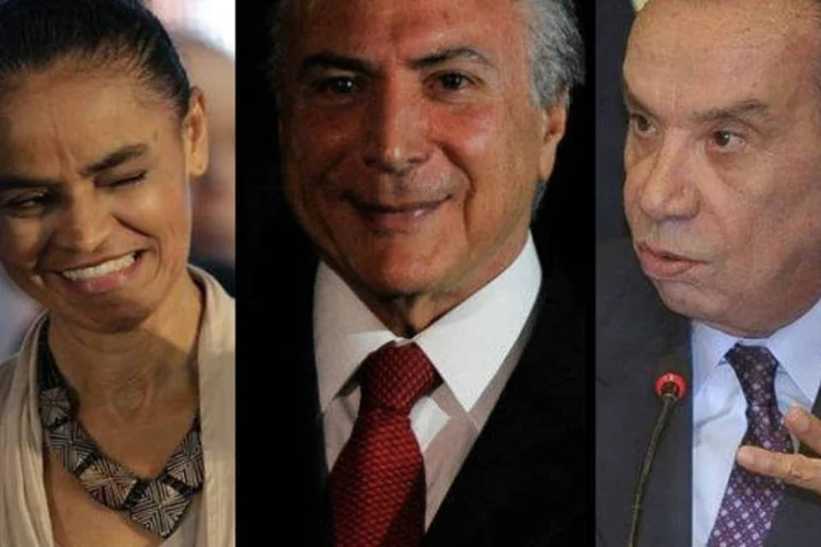 
	Candidatura de Marina Silva pode ser formalizada hoje
 (Montagem EXAME.com // Ueslei Marcelino/Reuters // Antônio Cruz/Agência Brasil (Temer e Aloysio))