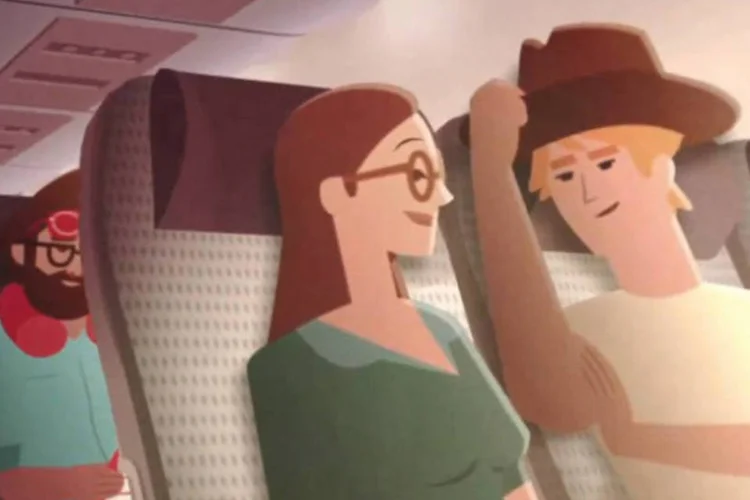 
	Anima&ccedil;&atilde;o substitui v&iacute;deo de seguran&ccedil;a da Virgin Atlantic: al&eacute;m da mudan&ccedil;a no g&ecirc;nero, filme aposta em protagonista em situa&ccedil;&otilde;es que n&atilde;o fazem necessariamente parte da rotina de voo
 (Reprodução/YouTube/virginatlantic)