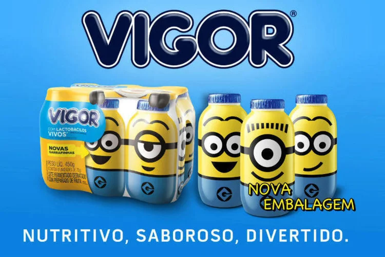 Leite Fermentado Vigor: nova embalagem com os personagens Minions (Divulgação/Fischer)