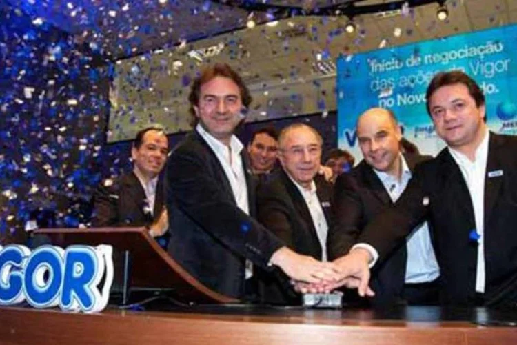 Executivos da Vigor na abertura de capital: empresa contratou formador de mercado (Divulgação)