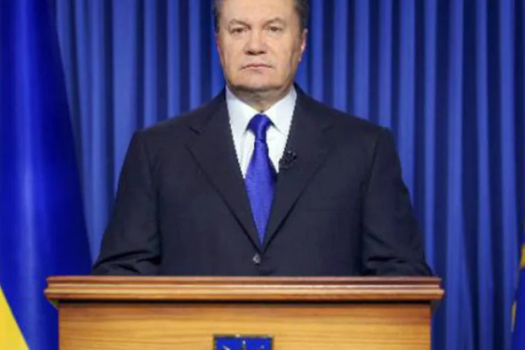Presidente da Ucrânia, Viktor Yanukovich: "o encontro está acontecendo. Os três ministros participam", declarou fonte presidencial (AFP)