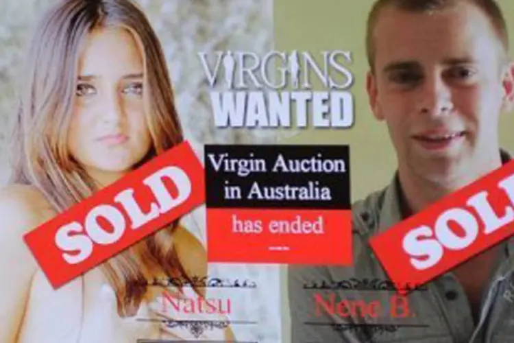 
	Site Virgins Wanted: Catarina Migliorini foi objeto do interesse de 15 ofertas no leil&atilde;o na internet, vencido por um japon&ecirc;s
 (Greg Wood/AFP)