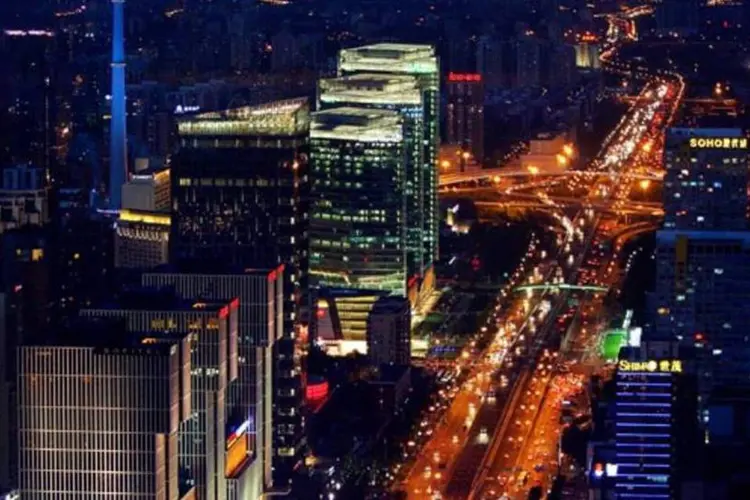 
	Vista a&eacute;rea da capital chinesa, Pequim
 (Paula Bronstein/Getty Images)