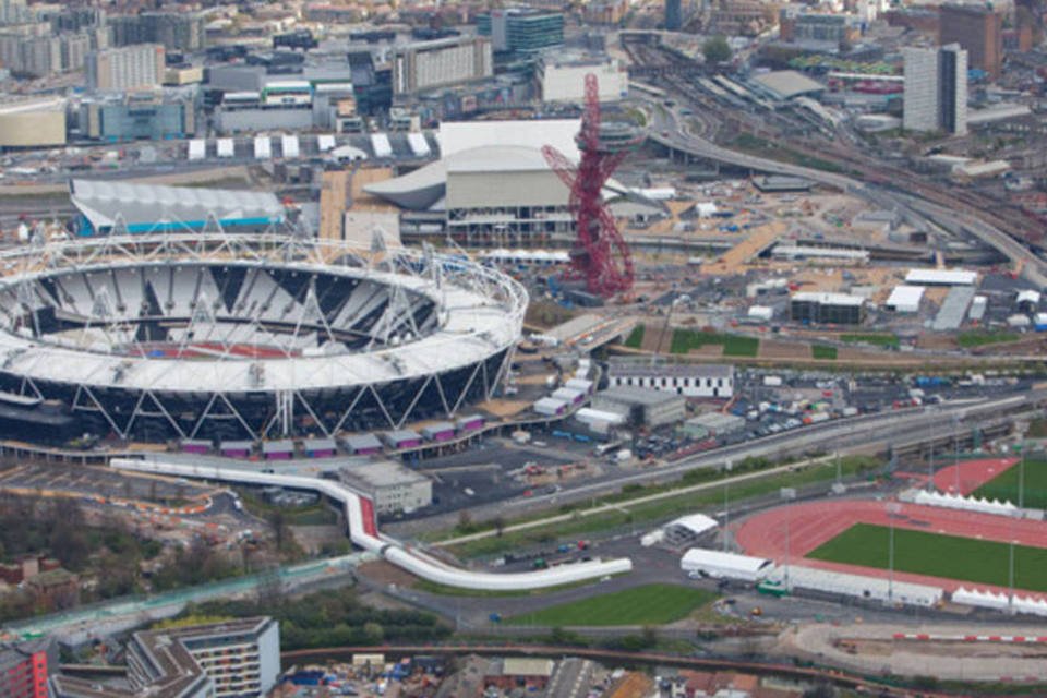 Vista aérea do Parque Olímpico de Stratford: os contratos em Londres já estavam aproximadamente 64% mais caros do que no restante do Reino Unido antes dos Jogos (Anthony Charlton/LOCOG via Getty Images)