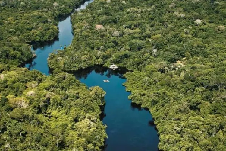 Vista aérea do Rio Cristalino, no Mato Grosso (Reprodução/Reprodução)