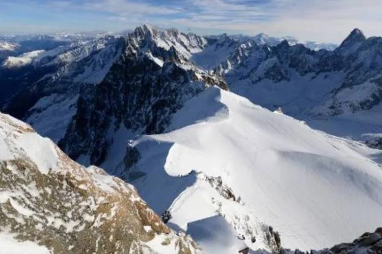 Vista do setor de Aiguille du Midi, no Montblanc (Jean-Pierre Clatot/AFP)