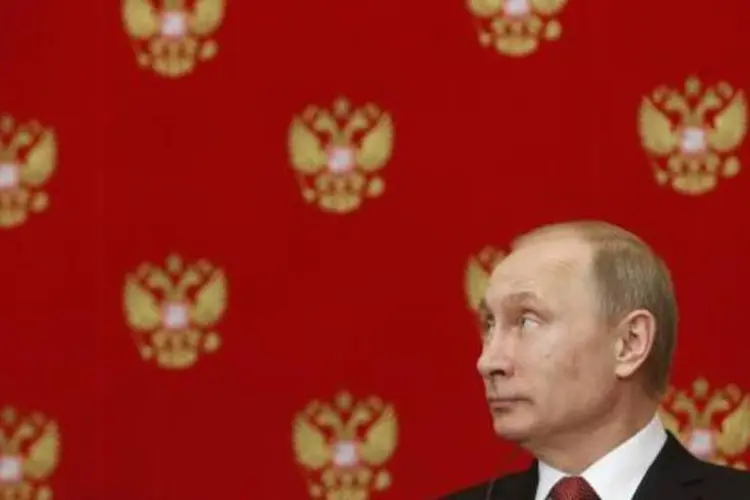 Putin participa de uma entrevista coletiva no Kremlin: "Com certeza está bem de saúde", afirmou o porta-voz do Kremlin sobre o presidente (Sergei Karpukhin/AFP)